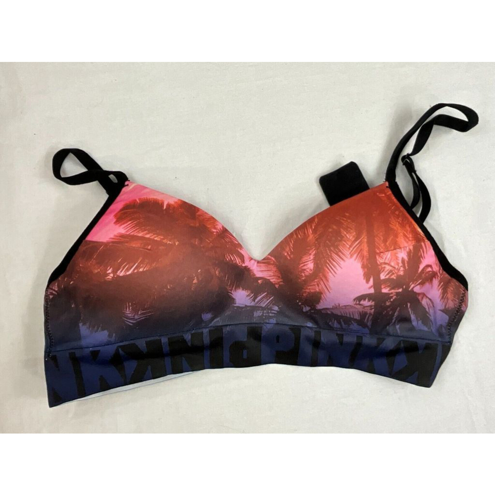 Women’s PINK Victoria’s Secret Tropical Print Wireless Sports Bra Size S NWT